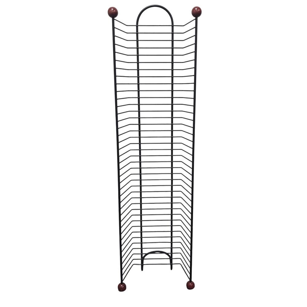 Y2K DVD Blue-Ray Game Rack Tower Media Storage Black Metal Wire Holds 38  32”